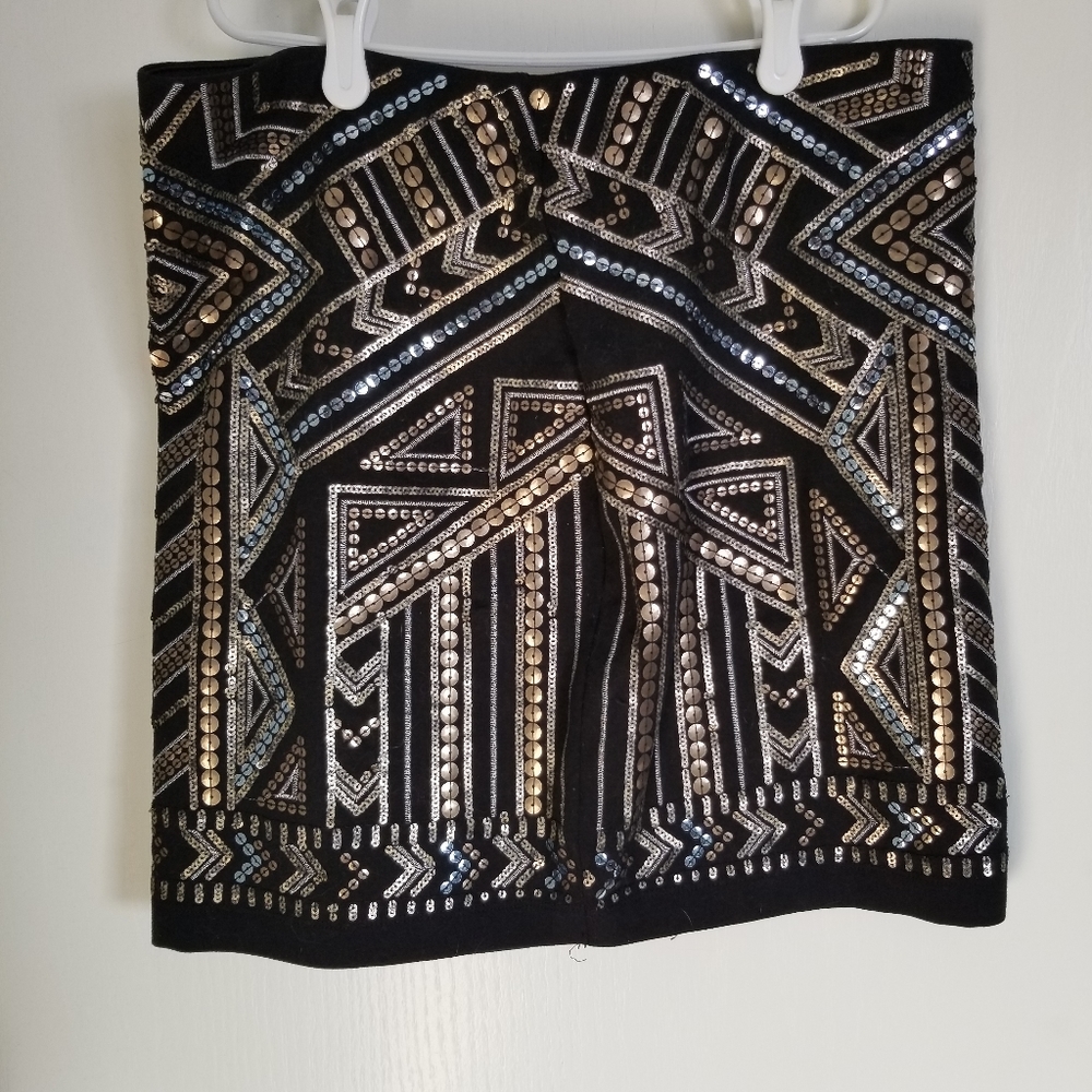 Express black sequin skirt